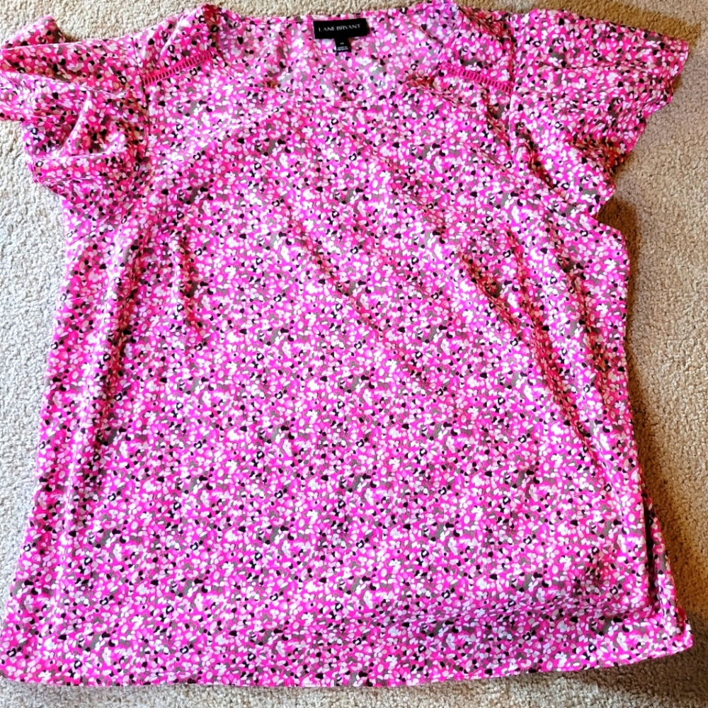 Lane Bryant size 18 pink spotted top